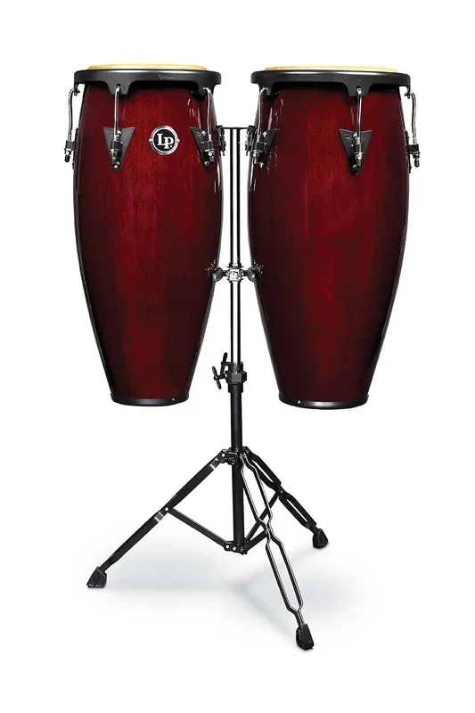 LP Aspire 10″/11″ Conga Set with Double Stand – Dark Wood