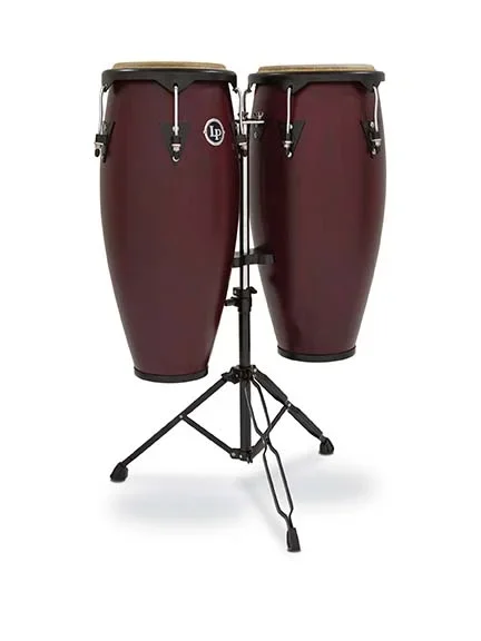 LP City Series 10″/11″ Conga Set with Double Stand – Dark Wood