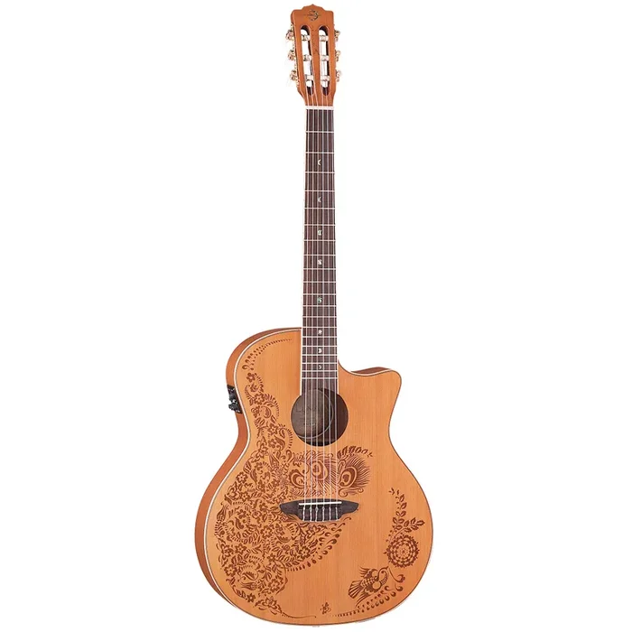 Luna HEN02NYL Henna Nylon Folk C/E Guitar w/B-Band