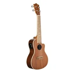 Mahogany Cutaway Acoustic-Electric Concert Ukulele with Bag