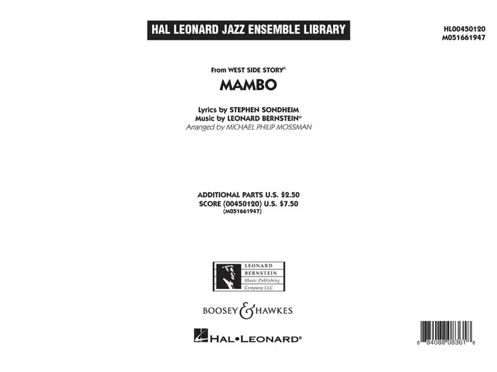 Mambo Pe5 (From West Side Story) Score Only (Music Score)