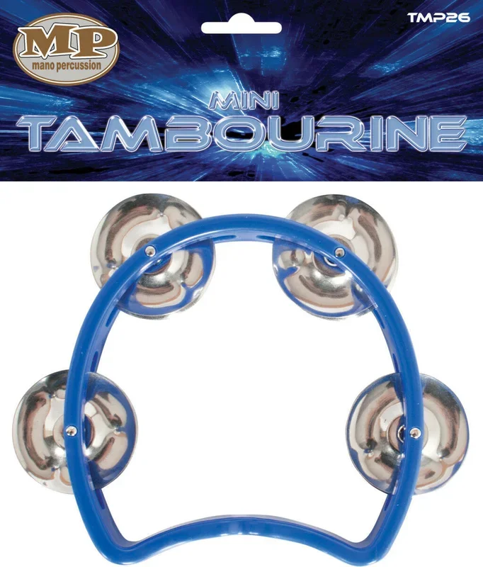 MANO PERCUSSION 3.5″ Junior Tambourine, Headless, Blue ABS rim, jingles