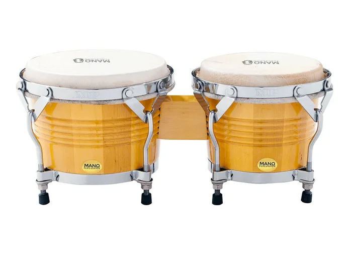 Mano Percussion 7Inch & 8Inch Bongos Natural Brown and Tunable