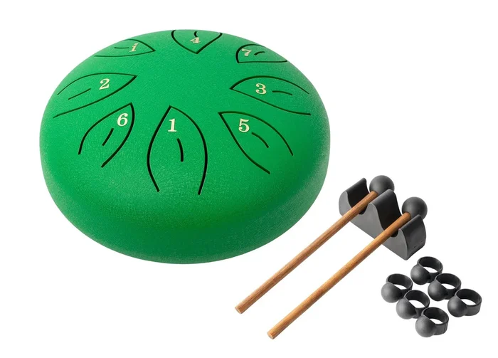 MANO PERCUSSION Green 6″ Tongue Drum. Green.