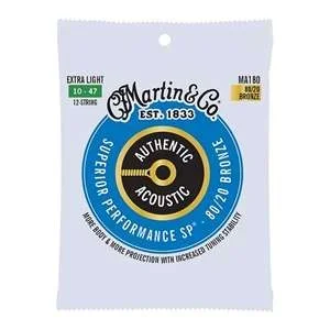 Martin Authentic Acoustic SP MA180 – Medium 80/20 Bronze 12-String Acoustic Strings 10-47