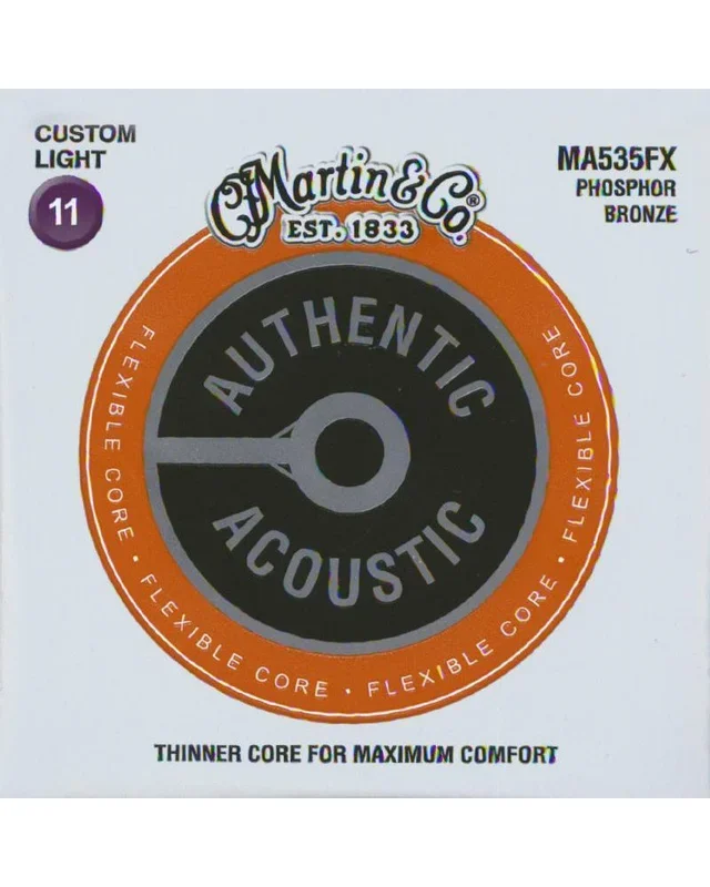 Martin MA535FX Authentic Acoustic Flexible Core Custom Light 6-String Guitar Set