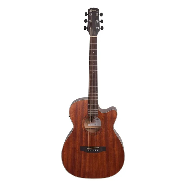 Martinez ‘Natural Series’ Mahogany Top Acoustic-Electric Small Body Cutaway Guitar (Open Pore)