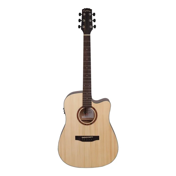 Martinez ‘Natural Series’ Solid Spruce Top Acoustic-Electric Dreadnought Cutaway Guitar (Open Pore)