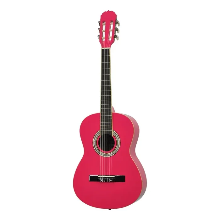 Martinez ‘Slim Jim’ 3/4 Size Beginner Slim Neck Classical Guitar (Hot Pink)