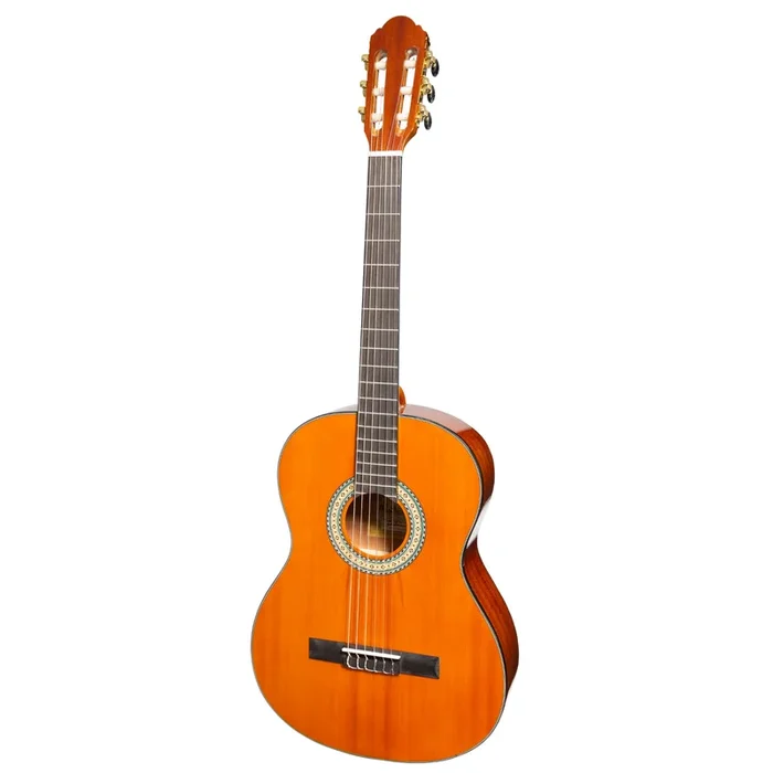 Martinez ‘Slim Jim’ G-Series Full Size Classical Guitar with Built-in Tuner (Amber-Gloss)
