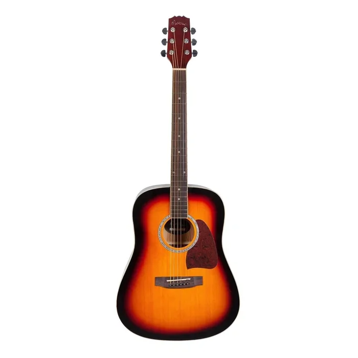 Martinez Beginner Acoustic Dreadnought Guitar (Tobacco Sunburst)