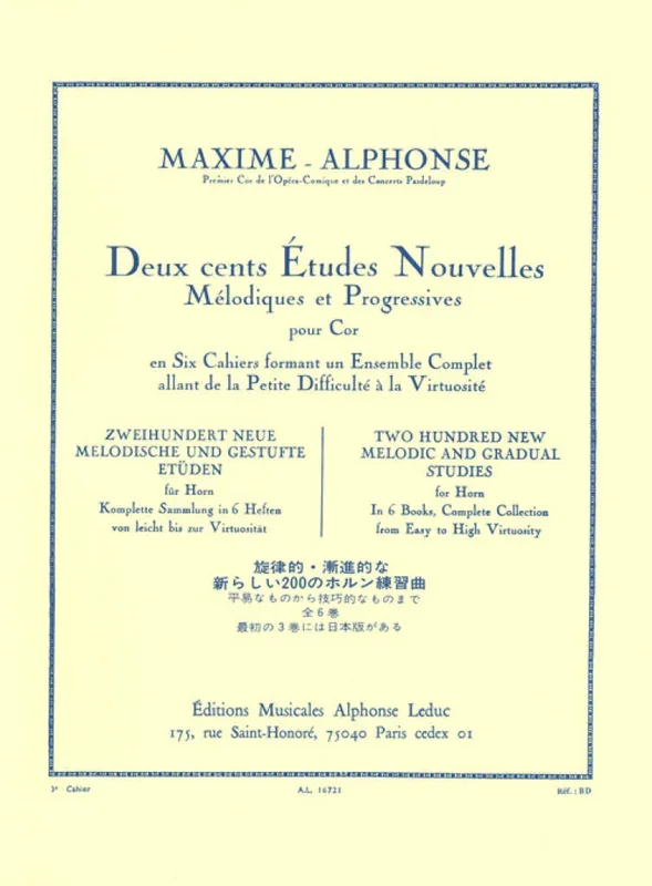 Maxime-Alphonse: 200 New Etudes – Volume 3 (40 Studies of Medium Difficulty)