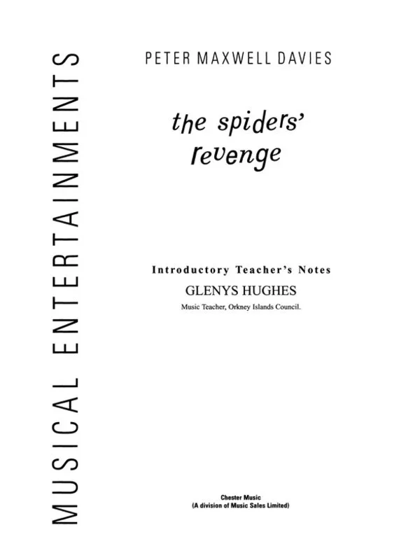 Maxwell Davies Spiders Revenge Tch.Book