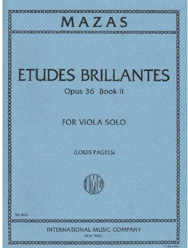 Mazas: Etudes Brillantes for Viola, Op. 36 – Book 2