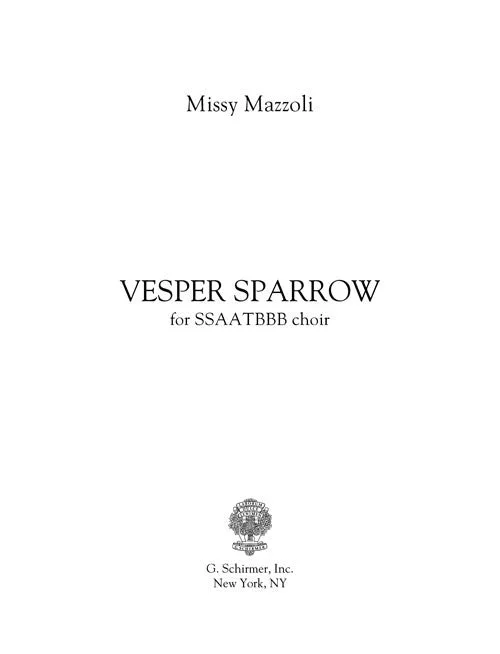 Mazzoli: Vesper Sparrow