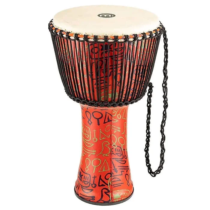 Meinl PADJ1-XL-G 14 ” Travel Series Pharaoh’s Script Rope Tuned Djembe w/ Goat Head