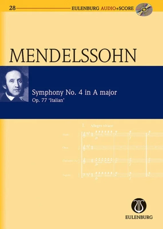 Mendelssohn – Symphony No 4 A Op 90 Study Score Book/CD