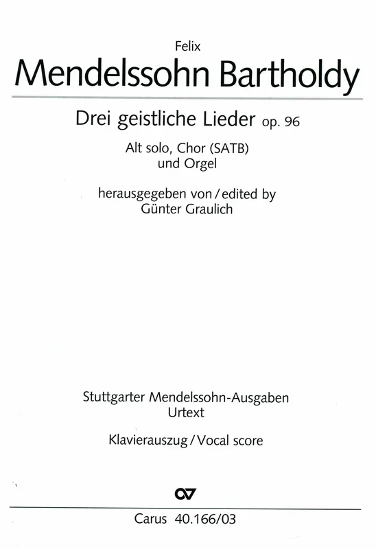 Mendelssohn: Three Sacred Songs, Op. 96 (organ version)