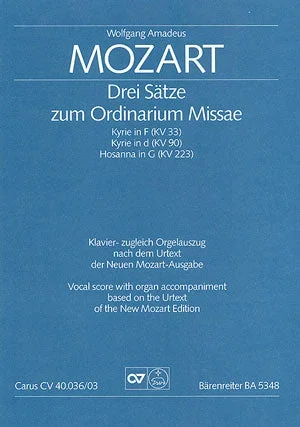 Mozart: 3 Sketches Ordinarium Missae
