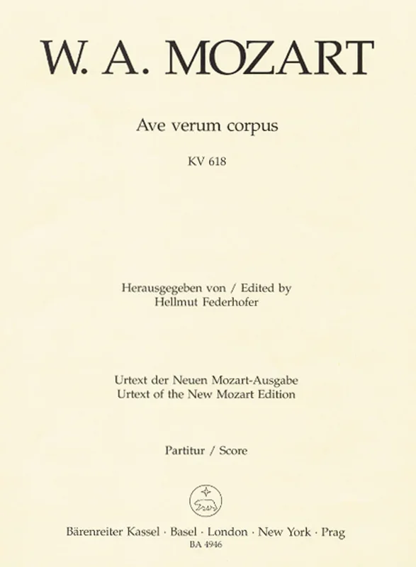 Mozart: Ave Verum Corpus K618 – Study Score