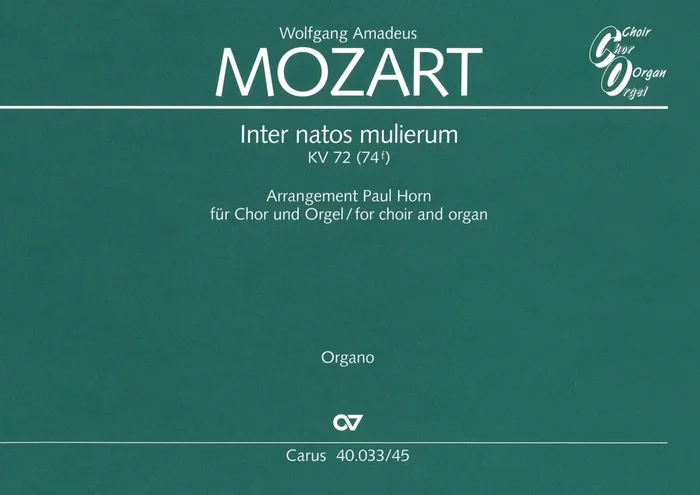 Mozart: Inter natos mulierum, K. 72 (74f) (arr. for choir & organ)