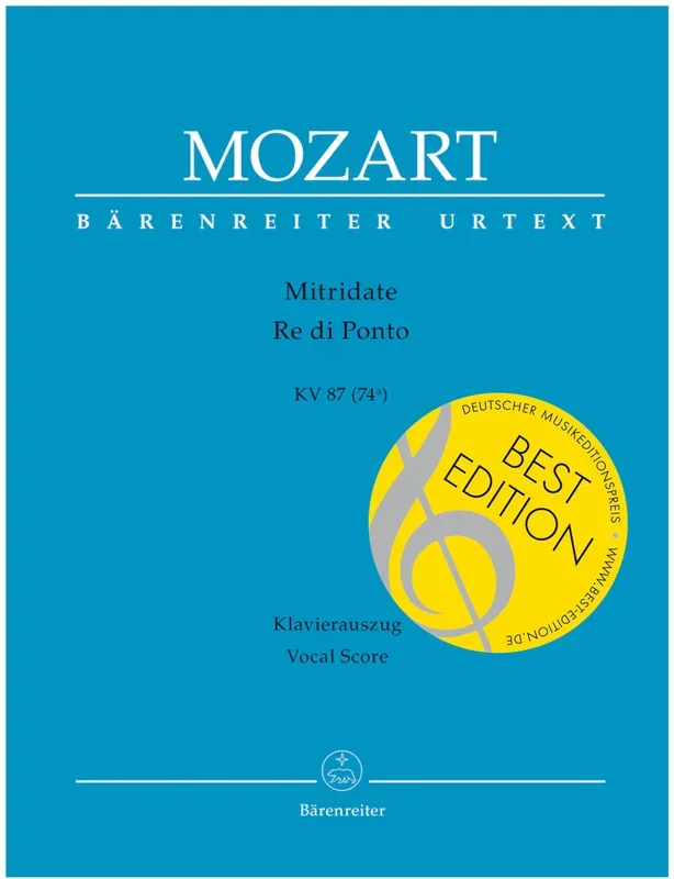 Mozart: Mozart: Mitridate K.87 (Opera – Vocal Score)
