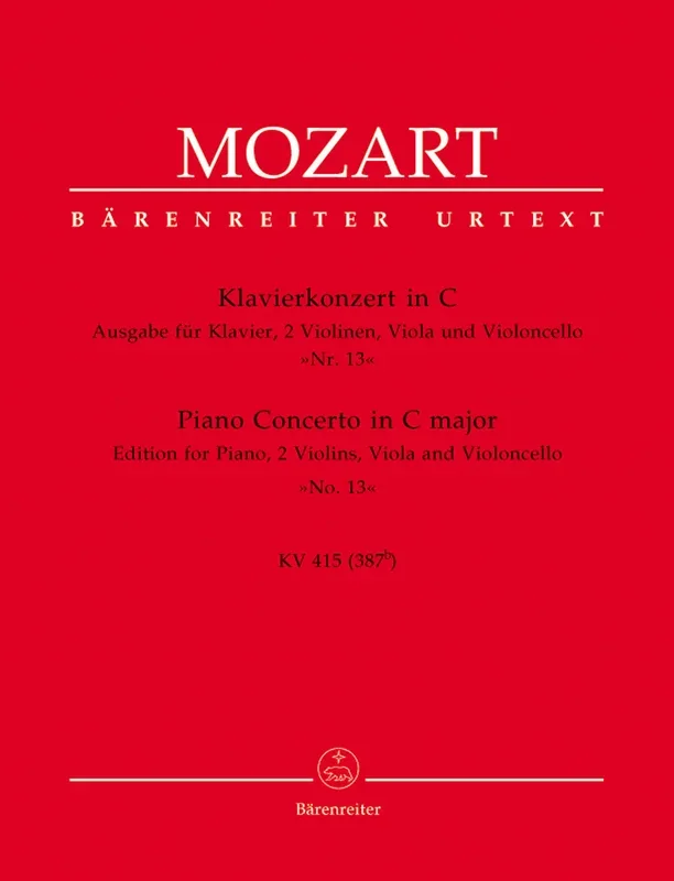 Mozart: Piano Concerto in C K415 Piano, Str Qt