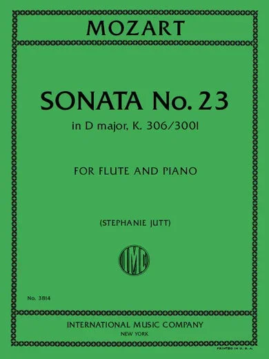 Mozart: Sonata No. 23 in D Major, K. 306/300l (arr. for flute & piano)