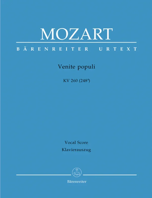 Mozart: Venite Populi K260 – Vocal Score