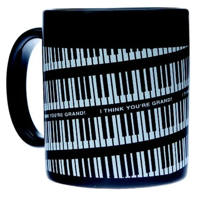 Mug Music Design Spiral Keyboard Black