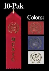 Music Award Ribbon – RED 10 Pak