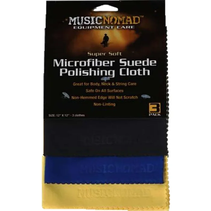 Music Nomad MN203 Super Soft Microfiber Suede Polishing Cloth – 3 Pack