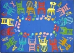 Musical Chairs Classroom Rug – 5 Ft 4 In x 7 Ft 8 In