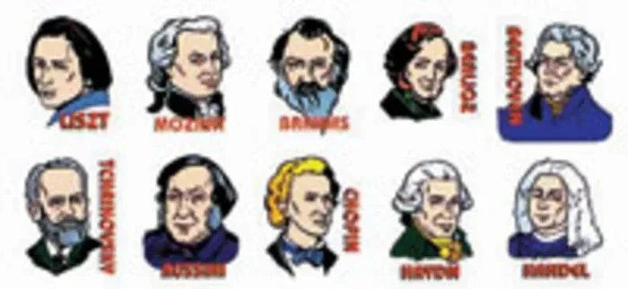 Musical Masters Stickers 10 Designs 60 Stickers