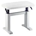 Musician’s Gear Hydraulic Lift Piano Bench White Vinyl Top White Polished Finish