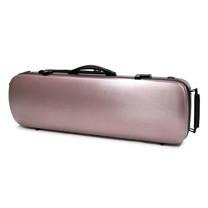 Oblong Violin Case HQ Polycarbonate Rose Gold with Blanket and Accessory Pouch