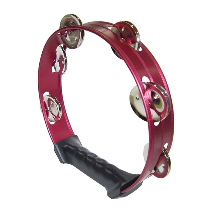 Opus Percussion 8″ Tambourine with Single-Row Jingles in Red