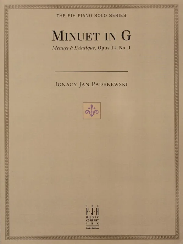 Paderewski – Minuet In G (Sheet Music)