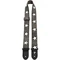 Perri’s 2″ Cotton Guitar Strap With Leather Ends Printed Stars 2 in.