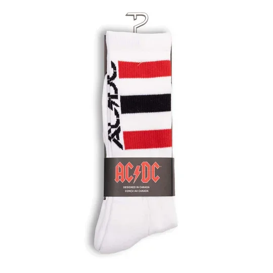 Perris Licensed AC/DC “High Voltage” Large Crew Socks in White (1-Pair)