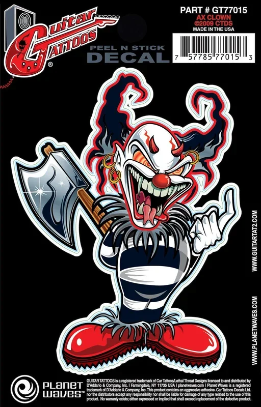 Planet Waves Guitar Tattoo, Ax Clown
