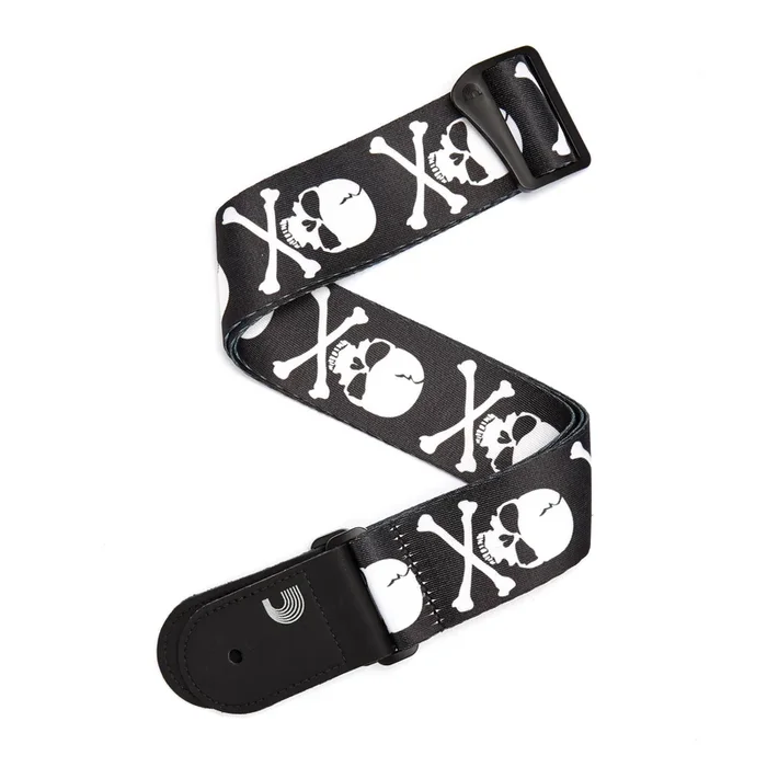 Planet Waves Woven Guitar Strap, Cross Bone Skull