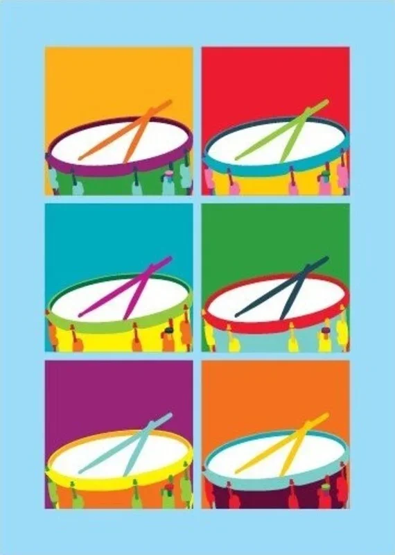 Pop Art Drums Greeting Card (Card Only)