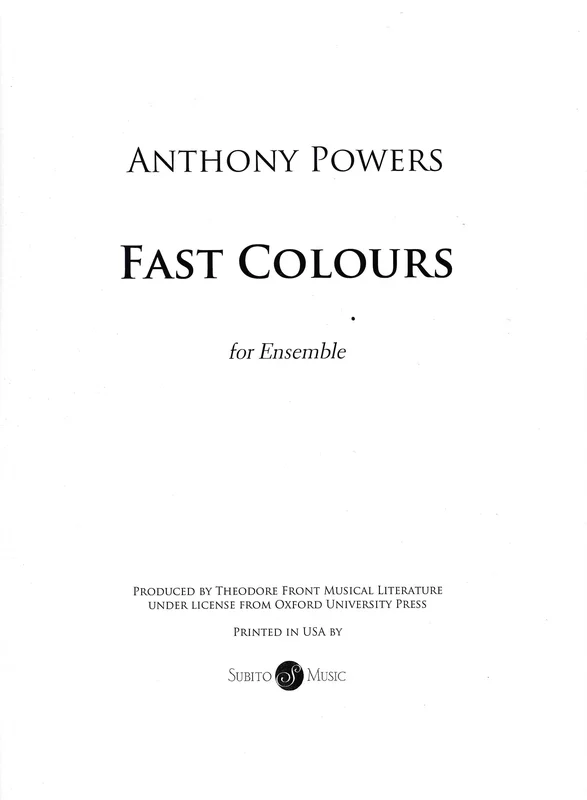 Powers: Fast Colours (Version for Chamber Ensemble)