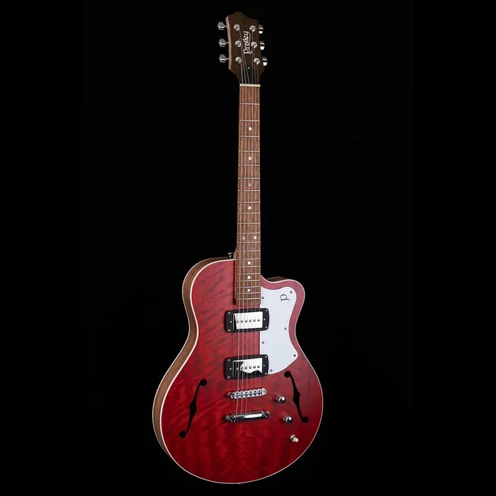 Pratley Electric Semi-Hollow Cherry Red Single Cut SD with P90 Set