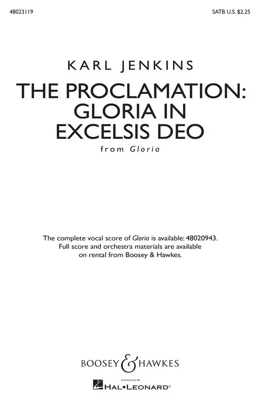 Proclamation Gloria In Excelsis Deo From Gloria Book