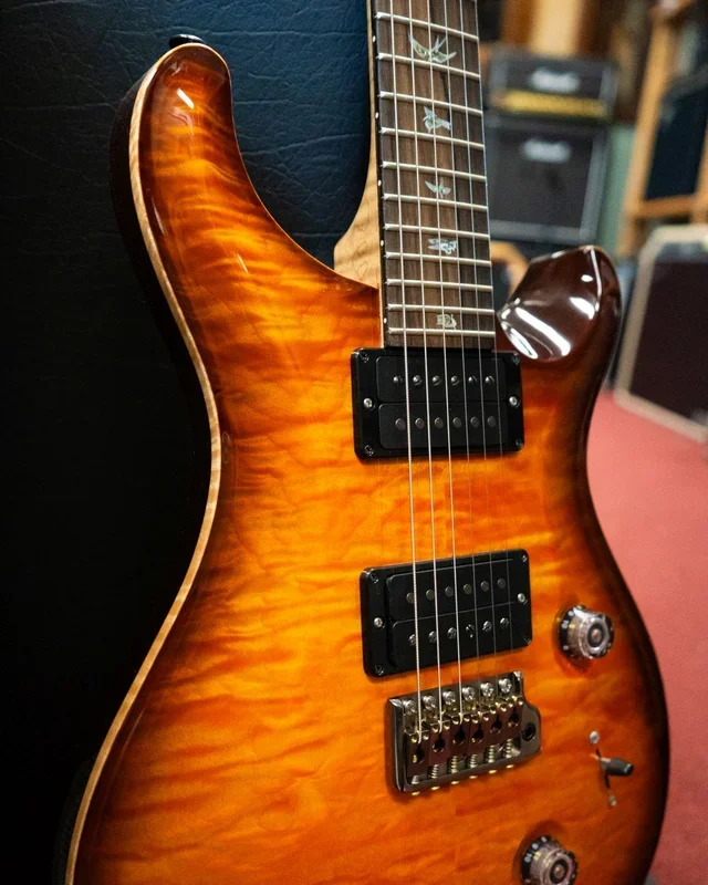 PRS Custom 24 Quilted Maple 10-Top Fatback Electric Guitar, Tobacco Burst