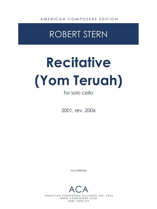 R. Stern: Recitative (Yom Teruah) (Version for Cello)