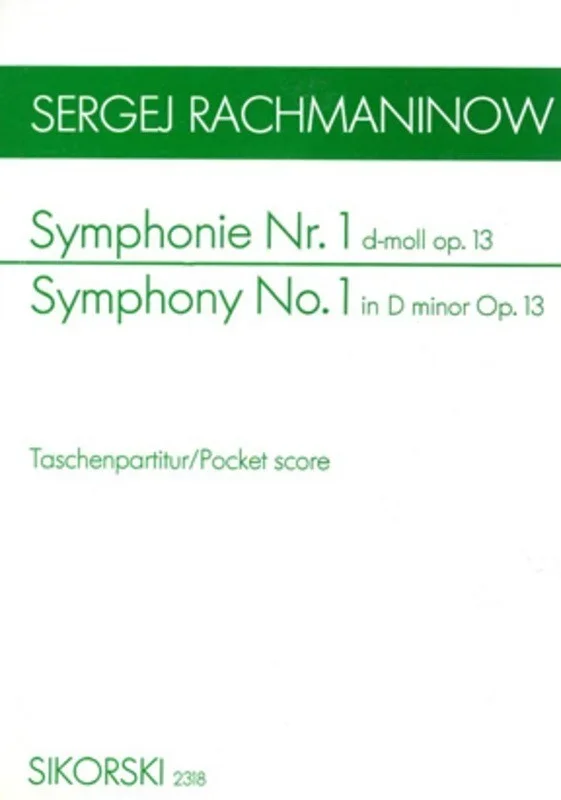 Rachmaninoff – Symphony No 1 D Minor Op 13 Study Score