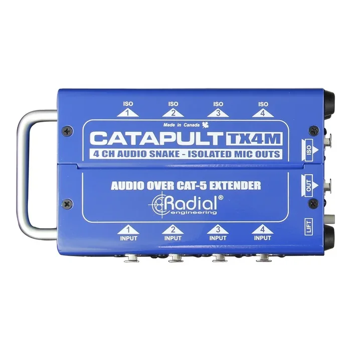 Radial CATAPULT TX4M – 4ch transmitter balanced i/o mic-level transformers uses shielded cat-5